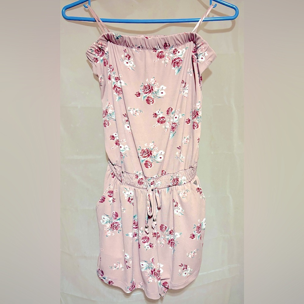 Guess-Floral Print On Blush-Tube Top-Romper-Size Small